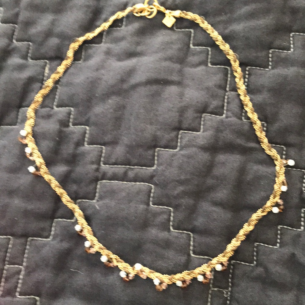 Banana Republic 20” braided gold beaded necklace